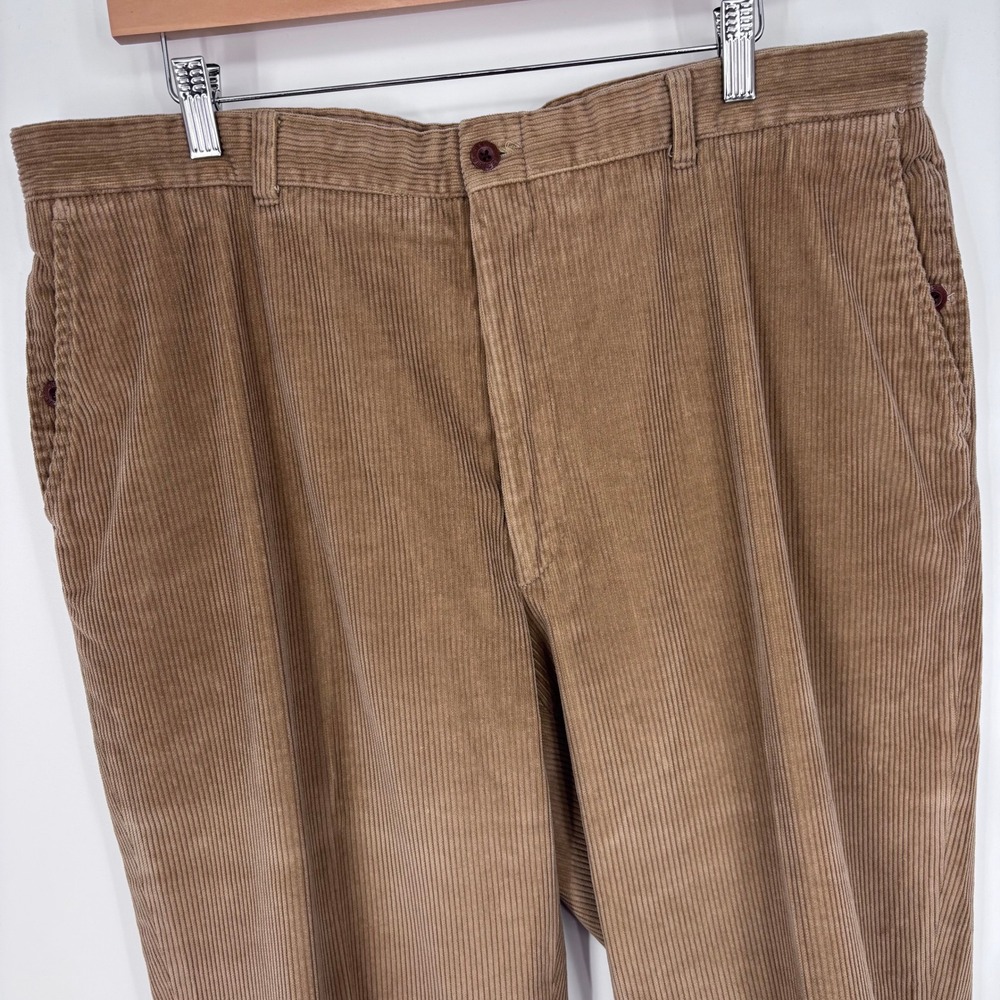 VTG Orvis Corduroy Pants Mens 36x30 Brown Pleated Wide Wale Button Pocket Preppy